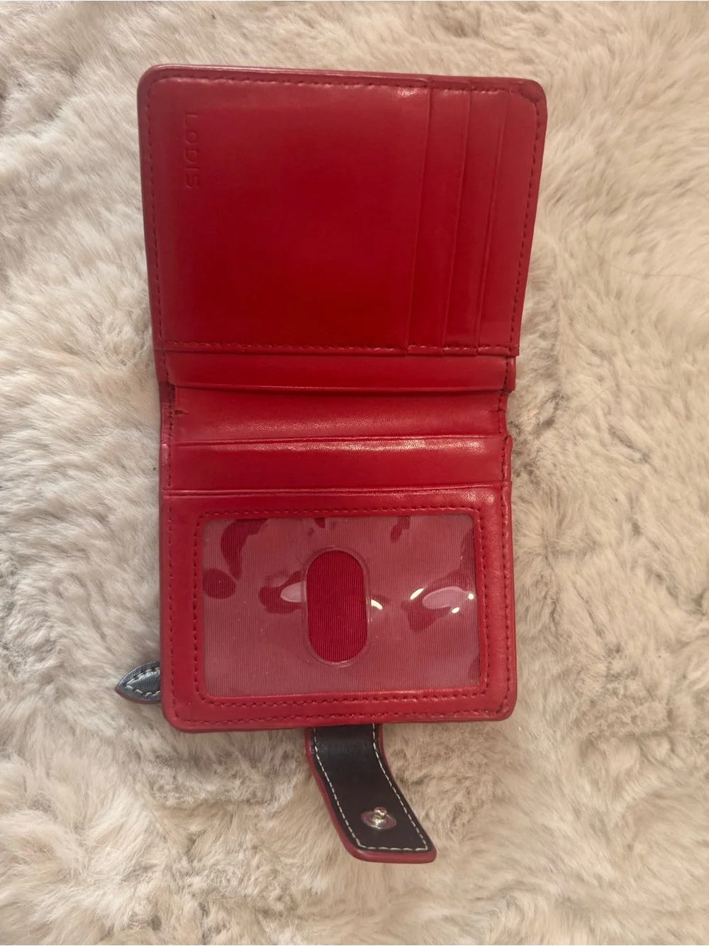 Lodis Black and Red Leather Wallet Bifold